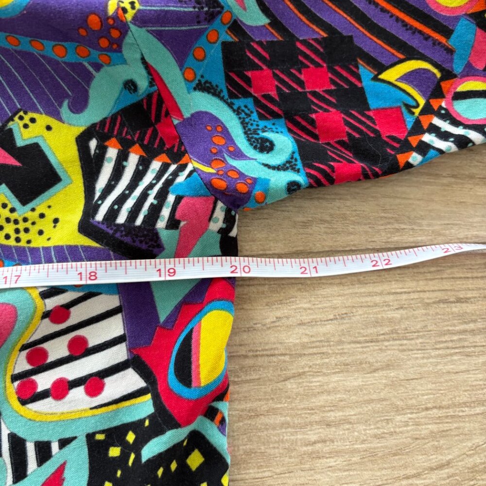 Vintage Next Exit Button Up Shirt Men's Small Multicolor Retro Geometric Trippy - Picture 6 of 6